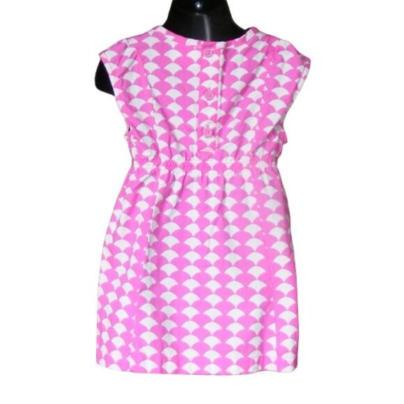 HANNA ANDERSSON Dress, 90/3T, Smock, Sleeveless, Pink/White, Scalloped print - Picture 5 of 10